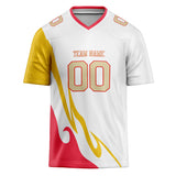 Custom Unisex White & Yellow Pattern Football Jersey