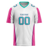 Custom Unisex White & Pink Pattern Football Jersey