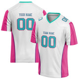 Custom Unisex White & Pink Pattern Football Jersey