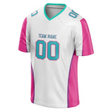 Custom Unisex White & Pink Pattern Football Jersey