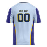 Custom Unisex Light Blue & Royal Pattern Football Jersey