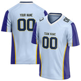 Custom Unisex Light Blue & Royal Pattern Football Jersey