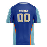 Custom Unisex Royal & Light Blue Pattern Football Jersey