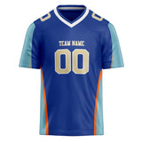 Custom Unisex Royal & Light Blue Pattern Football Jersey