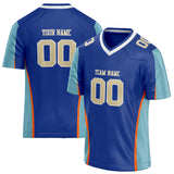 Custom Unisex Royal & Light Blue Pattern Football Jersey