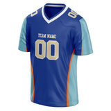 Custom Unisex Royal & Light Blue Pattern Football Jersey