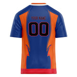 Custom Unisex Royal & Orange Pattern Football Jersey