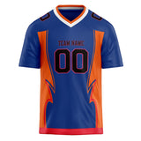 Custom Unisex Royal & Orange Pattern Football Jersey