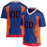 Custom Unisex Royal & Orange Pattern Football Jersey