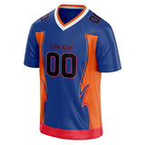 Custom Unisex Royal & Orange Pattern Football Jersey