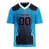 Custom Unisex Blue & Black Pattern Football Jersey