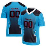 Custom Unisex Blue & Black Pattern Football Jersey