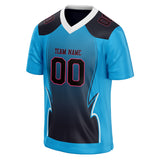 Custom Unisex Blue & Black Pattern Football Jersey