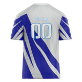 Custom Unisex Gray & Royal Pattern Football Jersey