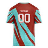 Custom Unisex Crimson & Teal Pattern Football Jersey