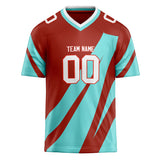 Custom Unisex Crimson & Teal Pattern Football Jersey