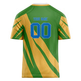 Custom Unisex Green & Yellow Pattern Football Jersey