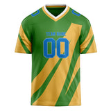 Custom Unisex Green & Yellow Pattern Football Jersey