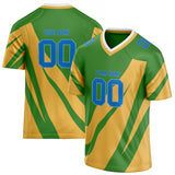 Custom Unisex Green & Yellow Pattern Football Jersey