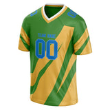 Custom Unisex Green & Yellow Pattern Football Jersey