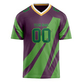 Custom Unisex Purple & Kelly Green Pattern Football Jersey