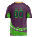 Custom Unisex Purple & Kelly Green Pattern Football Jersey