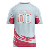 Custom Unisex Light Blue & Red Pattern Football Jersey