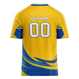 Custom Unisex Gold & Royal Pattern Football Jersey