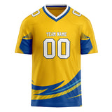 Custom Unisex Gold & Royal Pattern Football Jersey