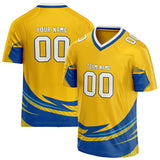 Custom Unisex Gold & Royal Pattern Football Jersey