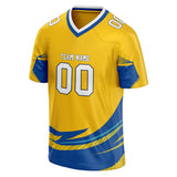 Custom Unisex Gold & Royal Pattern Football Jersey