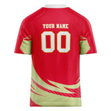 Custom Unisex Red & Cream Pattern Football Jersey