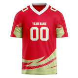 Custom Unisex Red & Cream Pattern Football Jersey