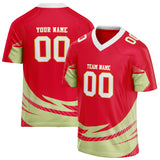 Custom Unisex Red & Cream Pattern Football Jersey