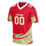 Custom Unisex Red & Cream Pattern Football Jersey