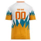 Custom Unisex White & Orange Pattern Football Jersey