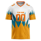 Custom Unisex White & Orange Pattern Football Jersey