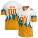 Custom Unisex White & Orange Pattern Football Jersey