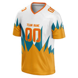 Custom Unisex White & Orange Pattern Football Jersey