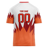 Custom Unisex White & Orange Pattern Football Jersey