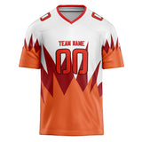 Custom Unisex White & Orange Pattern Football Jersey