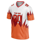 Custom Unisex White & Orange Pattern Football Jersey