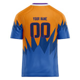 Custom Unisex Orange & Blue Pattern Football Jersey