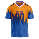 Custom Unisex Orange & Blue Pattern Football Jersey