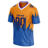 Custom Unisex Orange & Blue Pattern Football Jersey