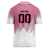 Custom Unisex Pink & White Pattern Football Jersey