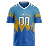 Custom Unisex Light Blue & Blue Pattern Football Jersey