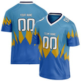 Custom Unisex Light Blue & Blue Pattern Football Jersey