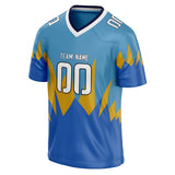 Custom Unisex Light Blue & Blue Pattern Football Jersey