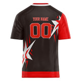 Custom Unisex Black & Red Pattern Football Jersey